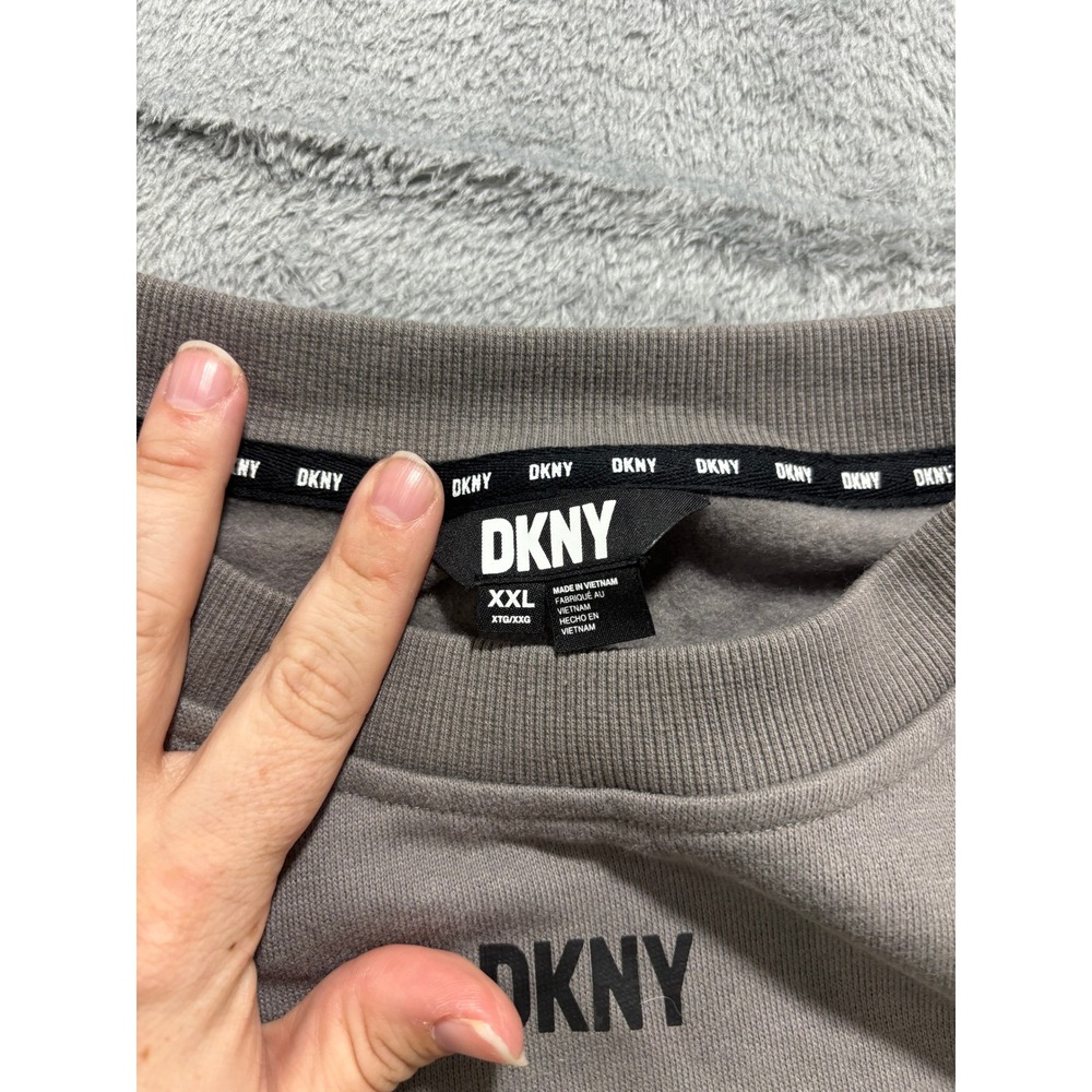 DKNY XXL Taupe Brown Womens Sweatshirt Pullover Casual Athleisure Cozy - Picture 7 of 10